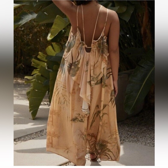 Tahnee Kelland Anthropologie Large Strappy Midi Dress Tropical Jungle - Picture 7 of 11